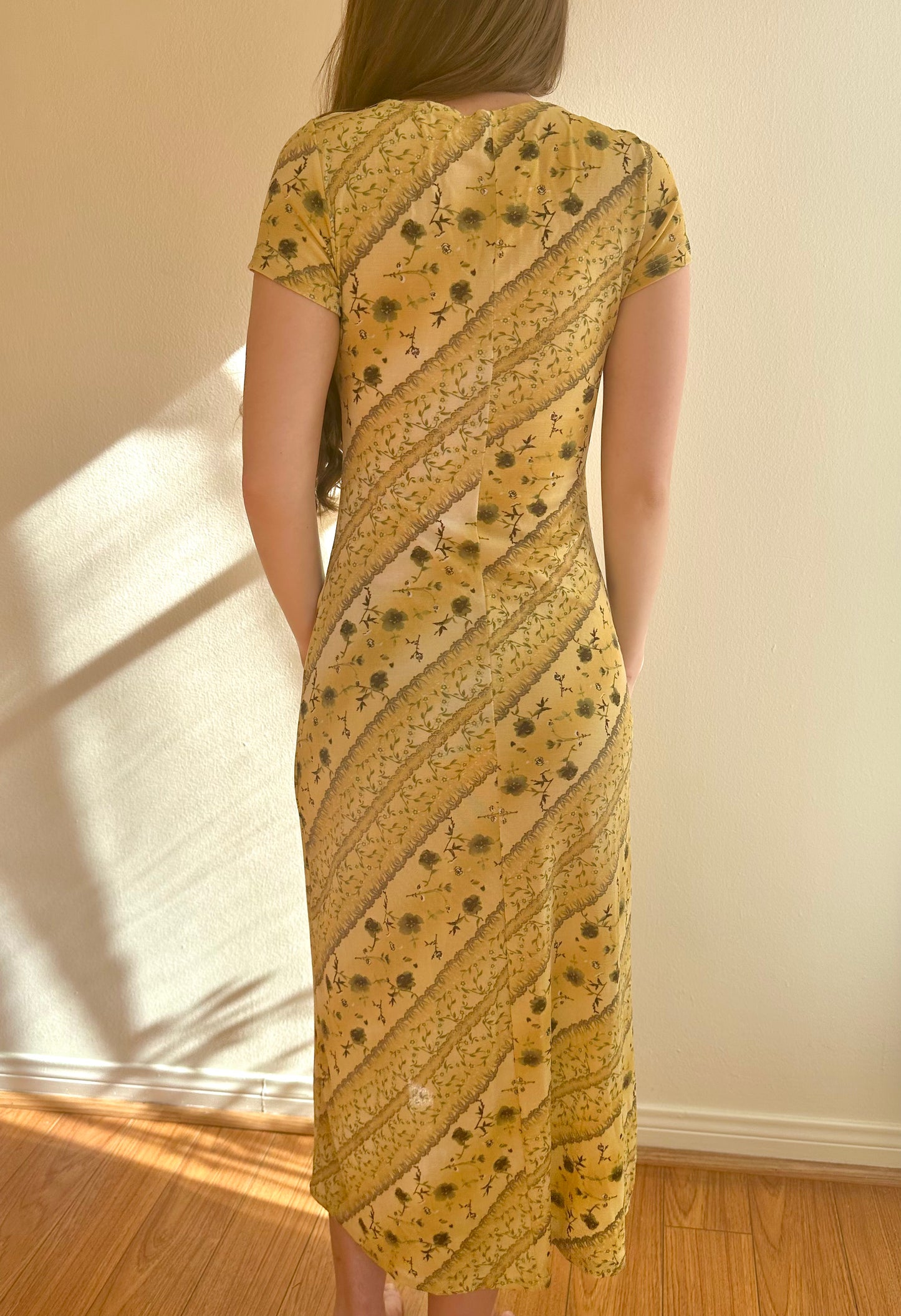 Yellow Floral Prairie Midi Dress