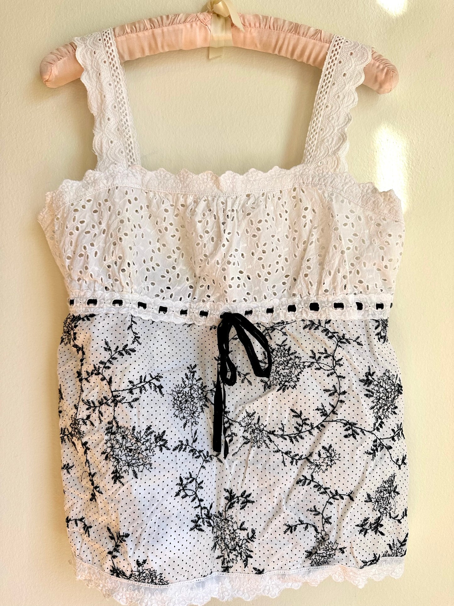 Floral Broderie Anglaise Tank Top